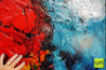 Red & Teal Ice 190cm x 100cm Blue Red Textured Abstract Painting (SOLD)-Abstract-[Franko]-[Artist]-[Australia]-[Painting]-Franklin Art Studio