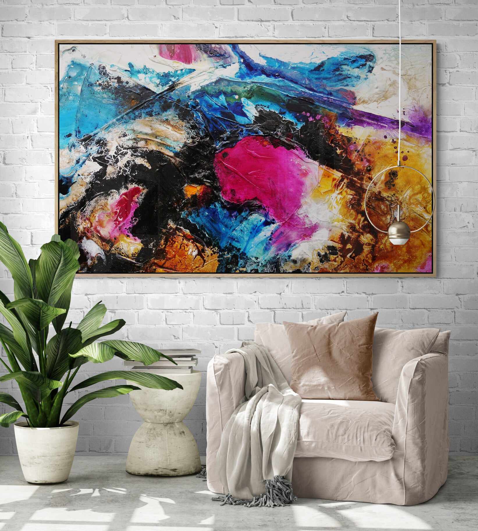 Red Violet Rush 160cm x 100cm Violet Magenta Black Textured Abstract Painting (SOLD)-Abstract-[Franko]-[Australian]-[Popular]-[Best Selling]-Franklin Art Studio