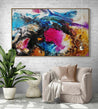 Red Violet Rush 160cm x 100cm Violet Magenta Black Textured Abstract Painting (SOLD)-Abstract-Franko-[franko_artist]-[Art]-[interior_design]-Franklin Art Studio