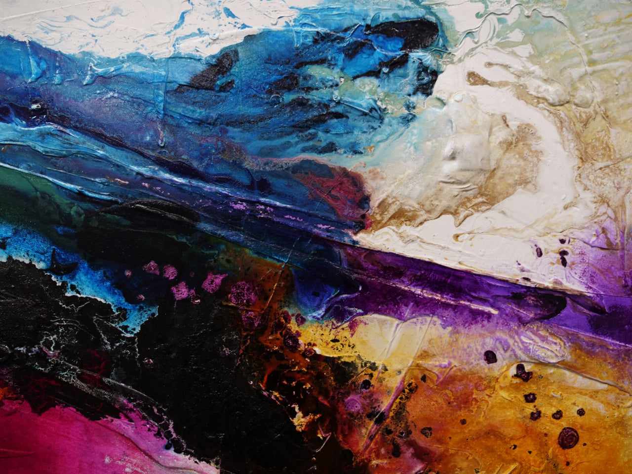 Red Violet Rush 160cm x 100cm Violet Magenta Black Textured Abstract Painting (SOLD)