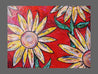 Red With Passion and Flowers 190cm x 100cm Sun Flowers Red Painting (SOLD)-people-Franko-[franko_art]-[beautiful_Art]-[The_Block]-Franklin Art Studio