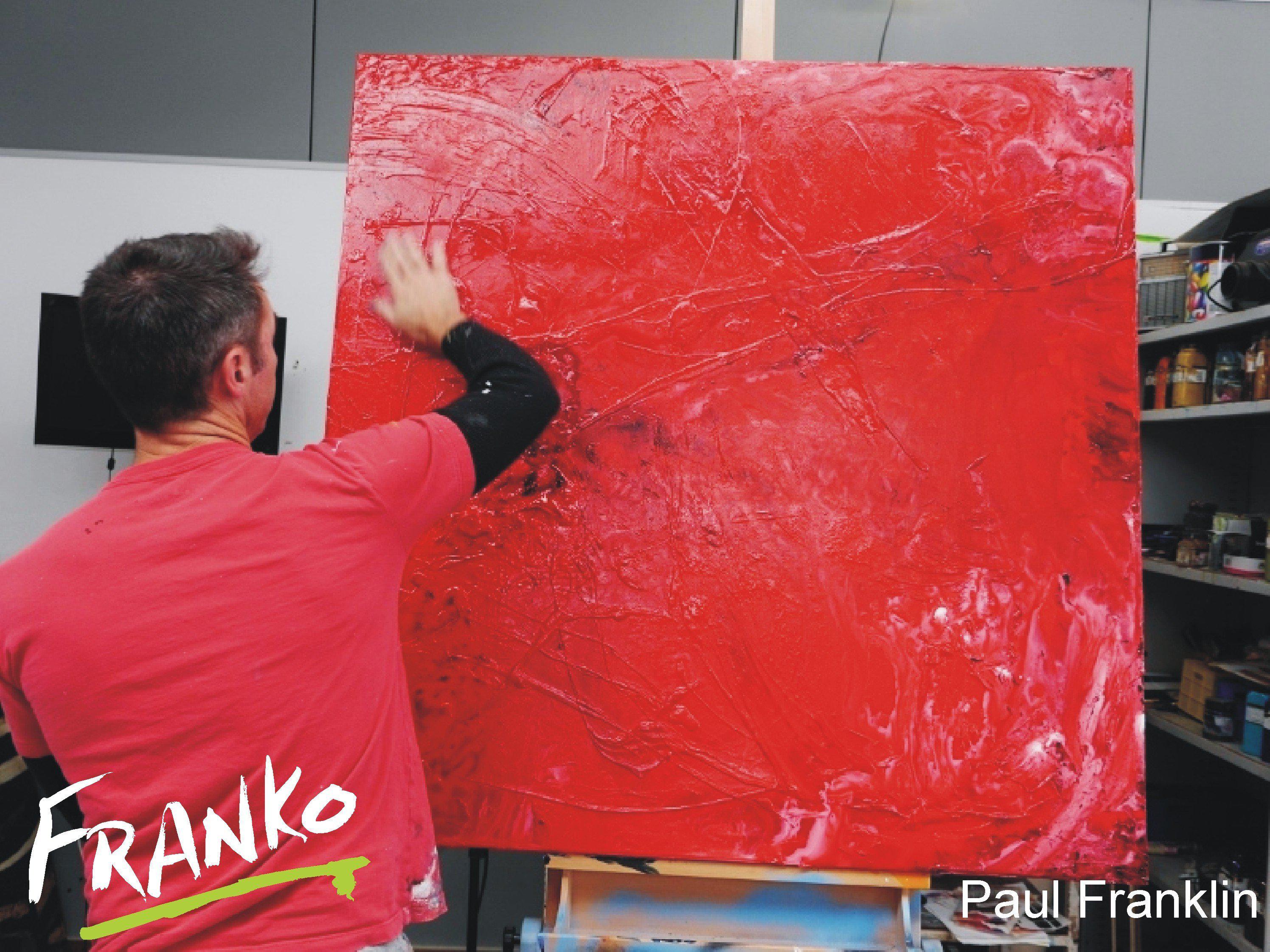 Rock Lobster 120cm x 120cm Red Abstract Painting (SOLD)-abstract-Franko-[franko_artist]-[Art]-[interior_design]-Franklin Art Studio