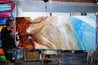 Rock to Ocean 240cm x 100cm Malt Blue Oxide Textured Abstract Painting (SOLD)-Abstract-[Franko Artist]-[Gold Coast]-[Brisbane]-[Huge]-Franklin Art Studio