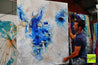 Rockin The Pools 120cm x 150cm White Blue Textured Abstract Painting (SOLD)-Abstract-Franko-[franko_artist]-[Art]-[interior_design]-Franklin Art Studio