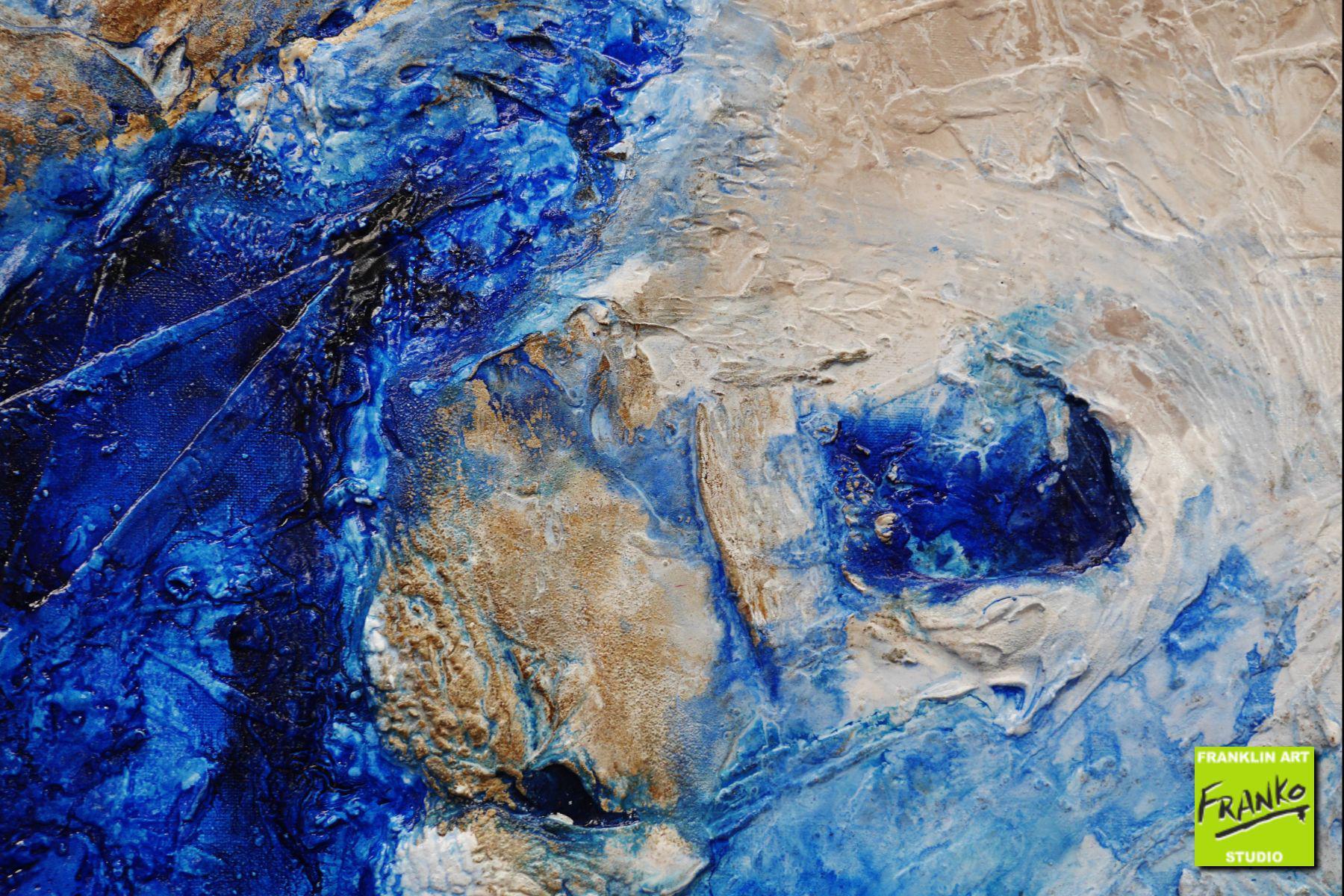 Rockin The Pools 120cm x 150cm White Blue Textured Abstract Painting (SOLD)-Abstract-[Franko]-[Artist]-[Australia]-[Painting]-Franklin Art Studio