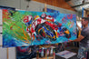 Rockstar 93 Marquez 240cm x 100cm Marc Marquez Textured Abstract Realism Painting-abstract realism-[Franko]-[Australian]-[Popular]-[Best Selling]-Franklin Art Studio
