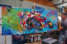 Rockstar 93 Marquez 240cm x 100cm Marc Marquez Textured Abstract Realism Painting-abstract realism-Franko-[franko_art]-[beautiful_Art]-[The_Block]-Franklin Art Studio
