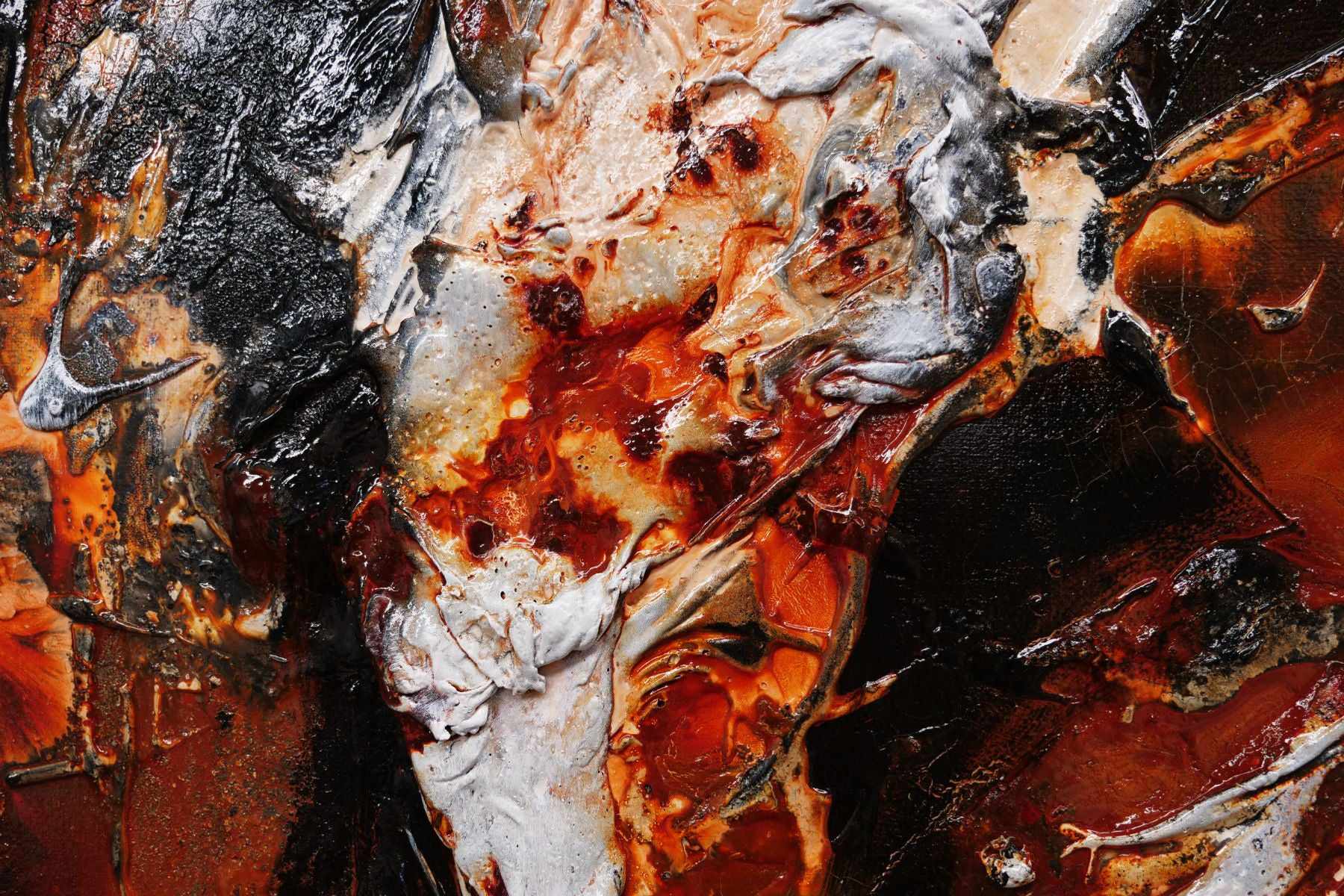 Rocky Road 160cm x 100cm Brown Black Textured Abstract Painting (SOLD)