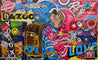 Rogue Love 160cm x 100cm Space Cadets Kissing Textured Urban Pop Art Painting (SOLD)-Urban Pop Art-[Franko ]-[Gallery]-[popular]-[Australia]-Franklin Art Studio