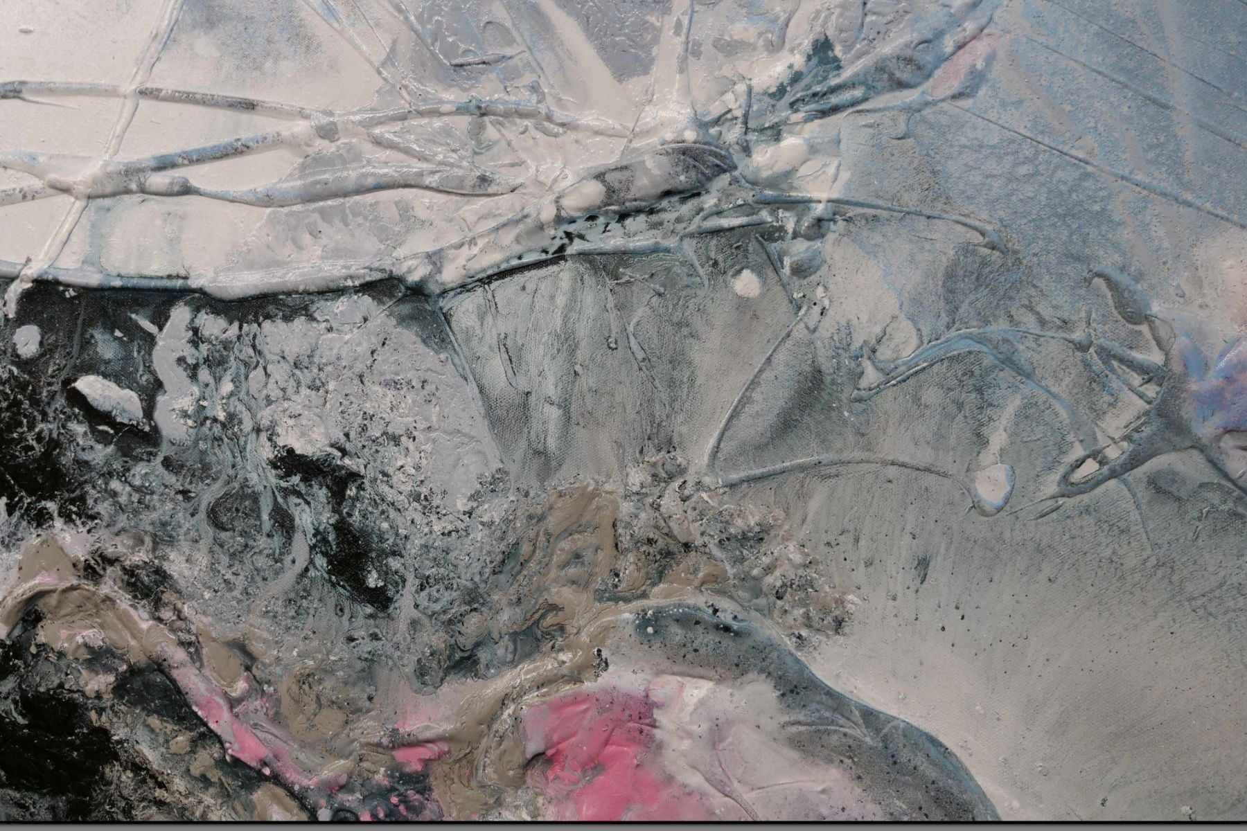 Romantic Interlude 190cm x 100cm Grey Textured Abstract Painting (SOLD)