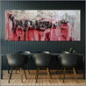 Rose 200cm x 80cm Grey Red Textured Abstract Painting-Abstract-Franko-[huge]-[Australian]-[best Selling]-Franklin Art Studio