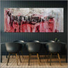 Rose 200cm x 80cm Grey Red Textured Abstract Painting-Abstract-Franko-[Franko]-[huge_art]-[Australia]-Franklin Art Studio