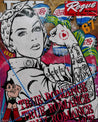 Rosie Romancing 120cm x 150cm Rosie The Riveter Textured Urban Pop Art Painting (SOLD)-Urban Pop Art-Franko-[Franko]-[Australia_Art]-[Art_Lovers_Australia]-Franklin Art Studio