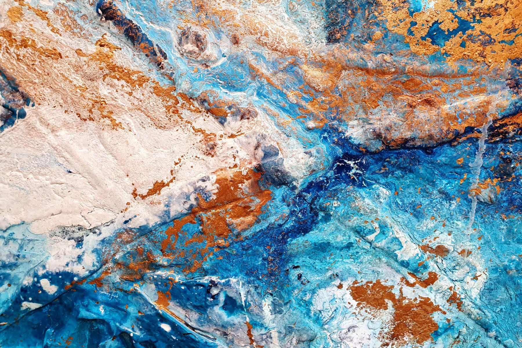 Royalty 270cm x 120cm Turquoise Metallic Gold Textured Abstract Painting (SOLD)