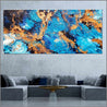 Royalty 270cm x 120cm Turquoise Metallic Gold Textured Abstract Painting (SOLD)-Abstract-Franko-[huge]-[Australian]-[best Selling]-Franklin Art Studio