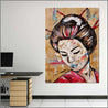 Rubine Geisha 140cm x 100cm Geisha Pink Vintage Book Pop art Painting (SOLD)-book club-Franko-[Franko]-[huge_art]-[Australia]-Franklin Art Studio