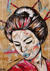 Rubine Geisha 140cm x 100cm Geisha Pink Vintage Book Pop art Painting (SOLD)-book club-Franko-[Franko]-[Australia_Art]-[Art_Lovers_Australia]-Franklin Art Studio