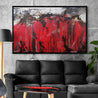 Rubine Steel 160cm x 100cm Red Black Textured Abstract Painting-Abstract-Franko-[franko_artist]-[Art]-[interior_design]-Franklin Art Studio