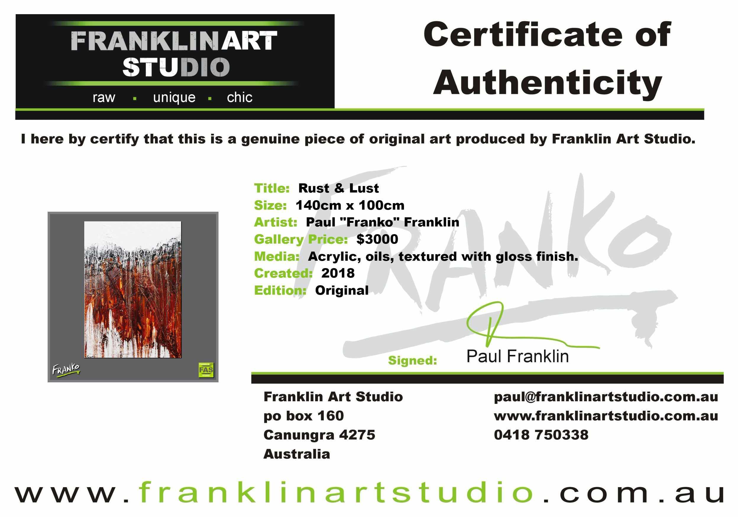Rust & Lust 140cm x 100cm Brown White Abstract Painting (SOLD)-Abstract-[Franko Artist]-[Cheryl]-[Wendy]-[Gabriela]-Franklin Art Studio