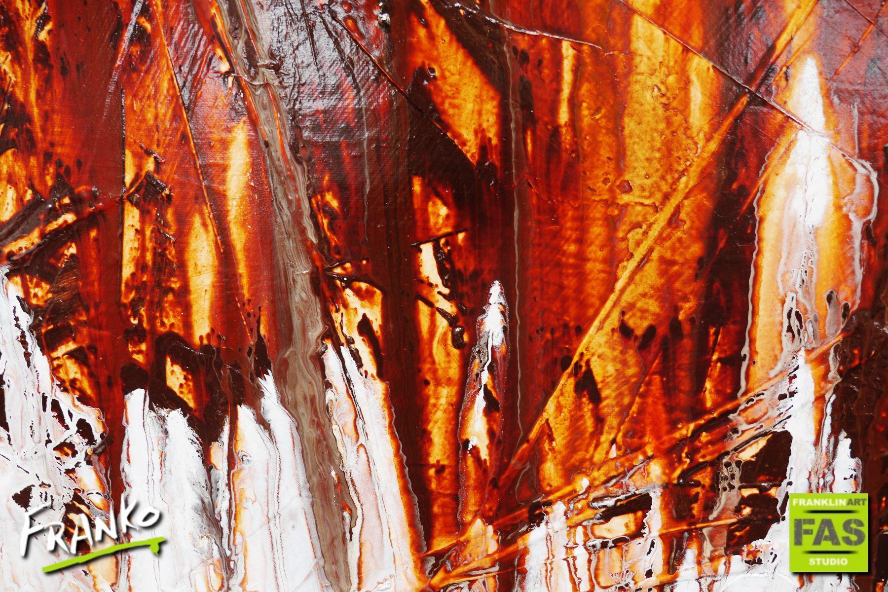 Rust & Lust 140cm x 100cm Brown White Abstract Painting (SOLD)