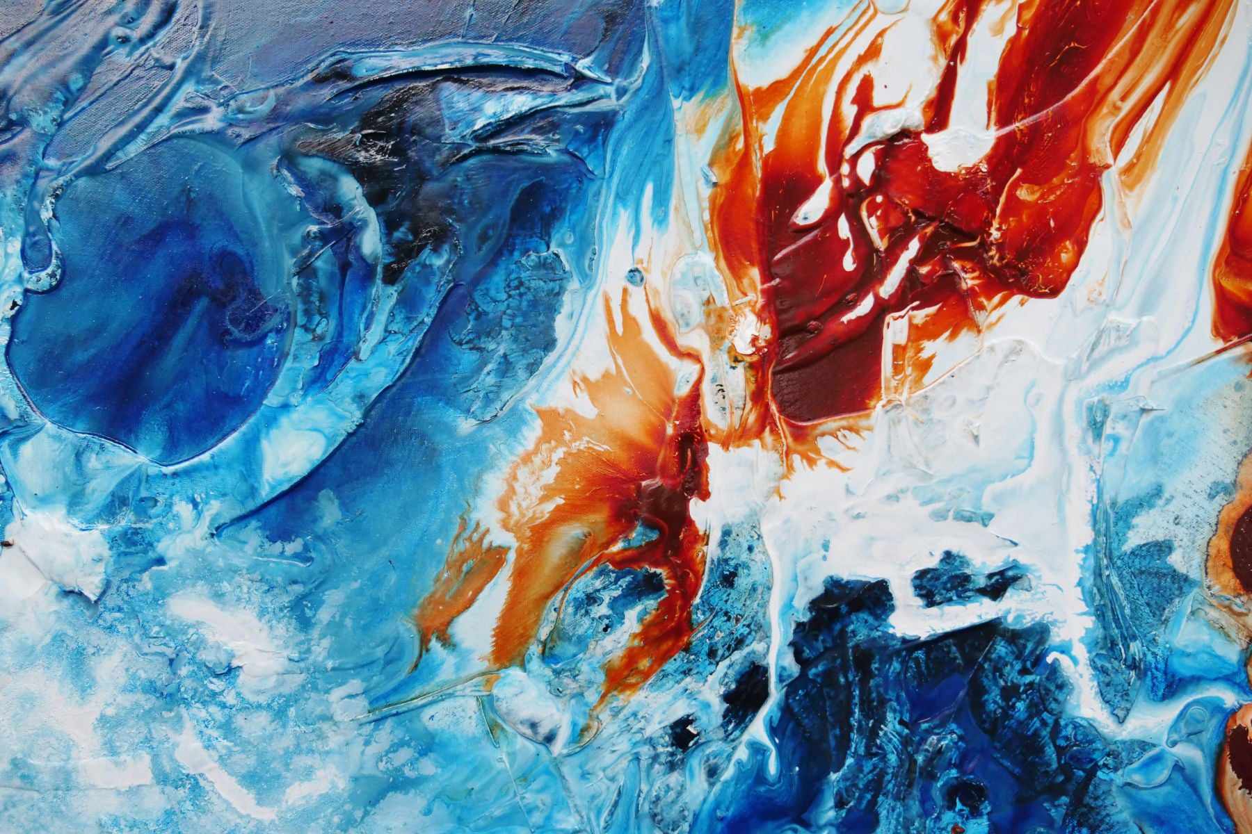 Rust and Azure 240cm x 100cm Blue Oxide Textured Abstract Painting (SOLD)