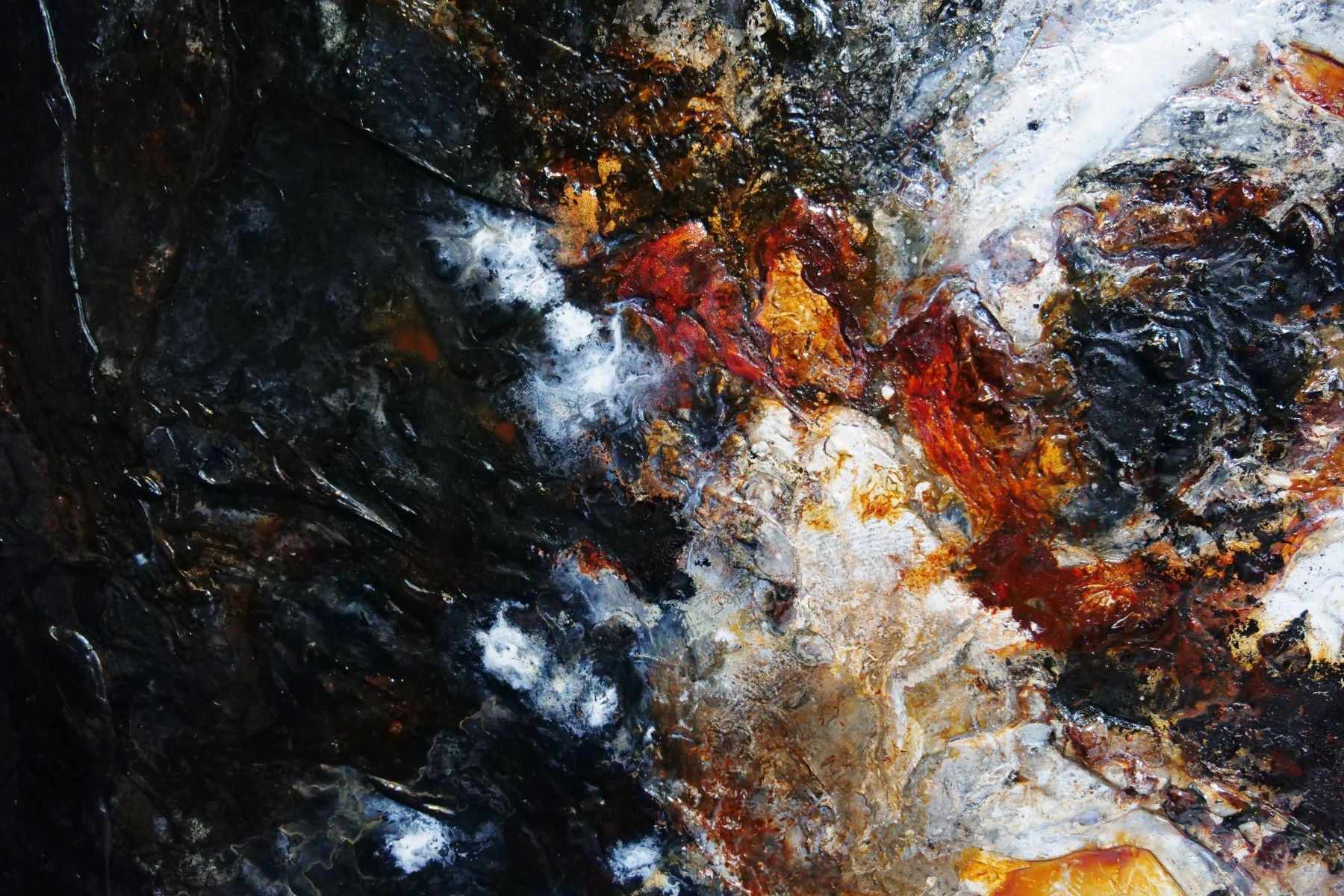 Rust and Pepper 240cm x 100cm Black Brown Textured Abstract Painting (SOLD)
