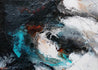 Rusted Aqua 140cm x 100cm Aqua Black Textured Abstract Painting (SOLD)-Abstract-Franko-[Franko]-[Australia_Art]-[Art_Lovers_Australia]-Franklin Art Studio