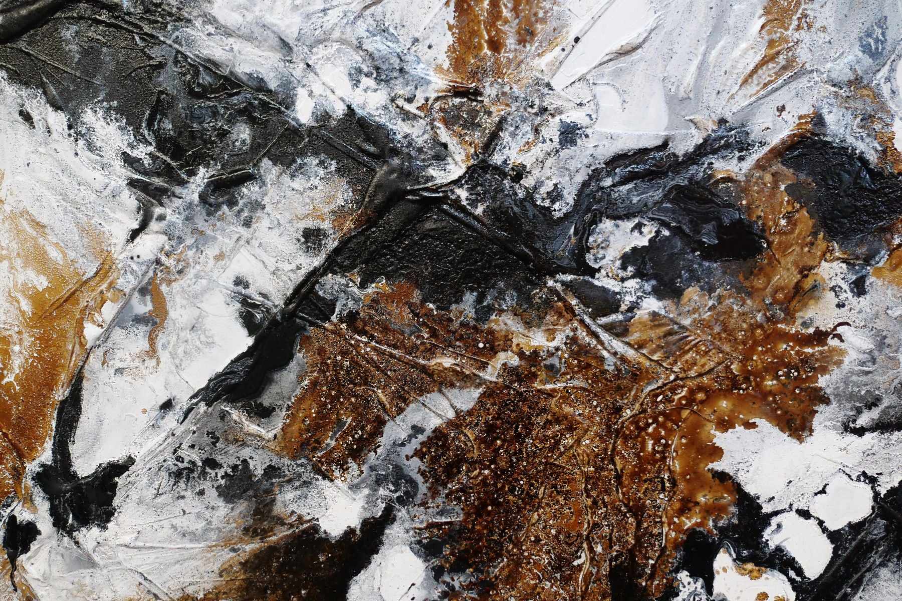 Rusted Black Ice 190cm x 100cm White Rust Black Textured Abstract Painting SOLD-Abstract-[Franko]-[Artist]-[Australia]-[Painting]-Franklin Art Studio