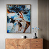 Rusted Class 120cm x 100cm Blue White Textured Abstract Painting (SOLD)-Abstract-Franko-[franko_artist]-[Art]-[interior_design]-Franklin Art Studio