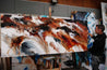 Rusted Granite 240cm x 100cm Rust White Black Textured Abstract Painting (SOLD)-Abstract-[Franko Artist]-[Gold Coast]-[Brisbane]-[Huge]-Franklin Art Studio