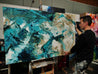 Rusted Honey 160cm x 100cm Teal Rust Textured Abstract Painting-Abstract-[Franko Artist]-[The Block]-[Dream Homes]-[ideas]-Franklin Art Studio