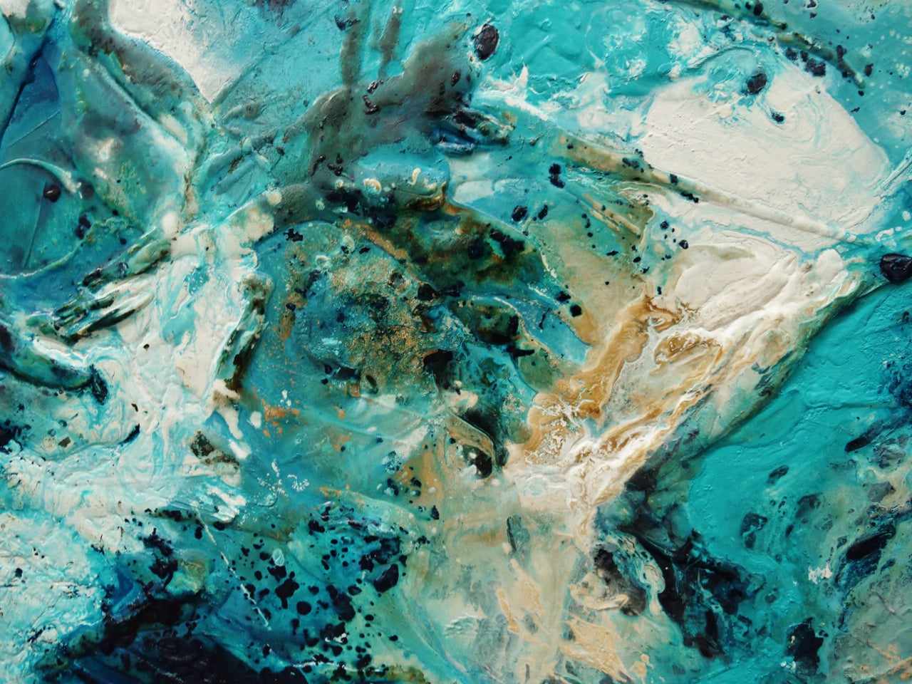 Rusted Honey 160cm x 100cm Teal Rust Textured Abstract Painting