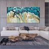 Rusted Honey Coast 240cm x 120cm Teal Cream Textured Abstract Painting (SOLD)-Abstract-Franko-[huge]-[Australian]-[best Selling]-Franklin Art Studio