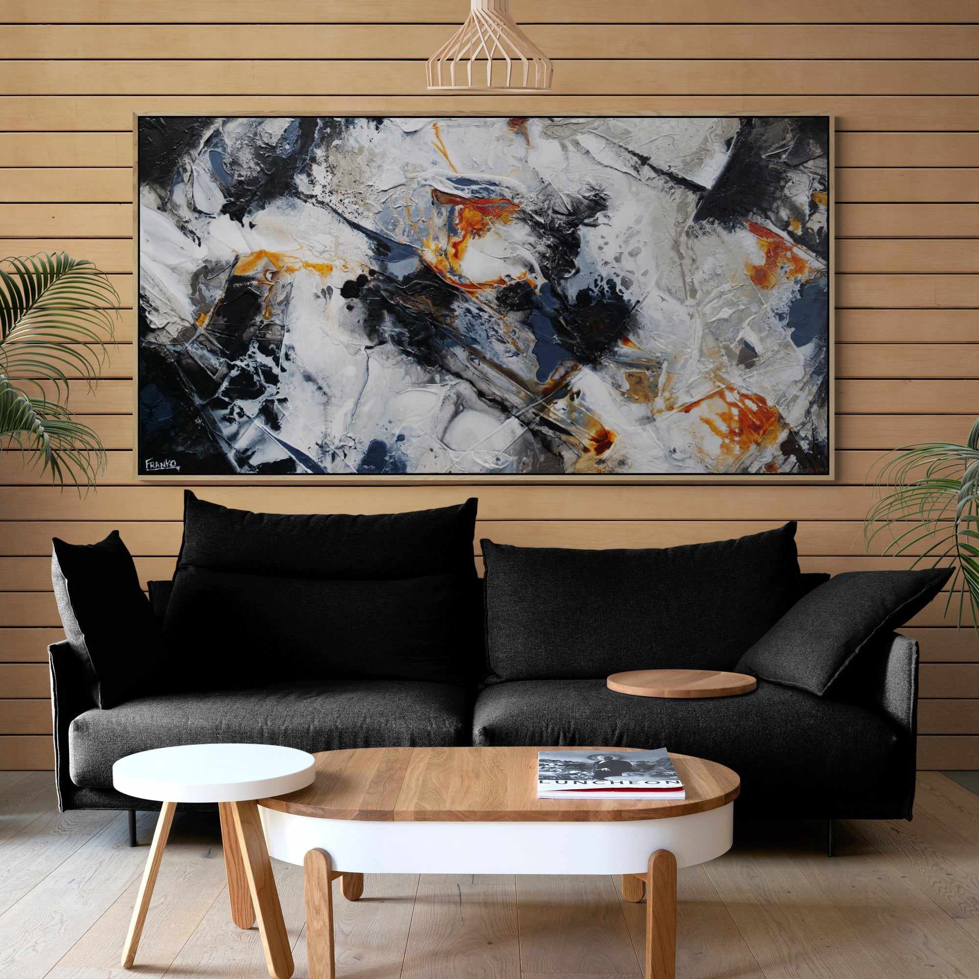 Rusted Icon 190cm x 100cm Grey Black Rust Textured Abstract Painting (SOLD)-Abstract-Franko-[franko_art]-[beautiful_Art]-[The_Block]-Franklin Art Studio