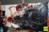 Rusted Infusion 190cm x 100cm Red Oxide White Black Textured Abstract Painting (SOLD)-Abstract-Franko-[franko_artist]-[Art]-[interior_design]-Franklin Art Studio