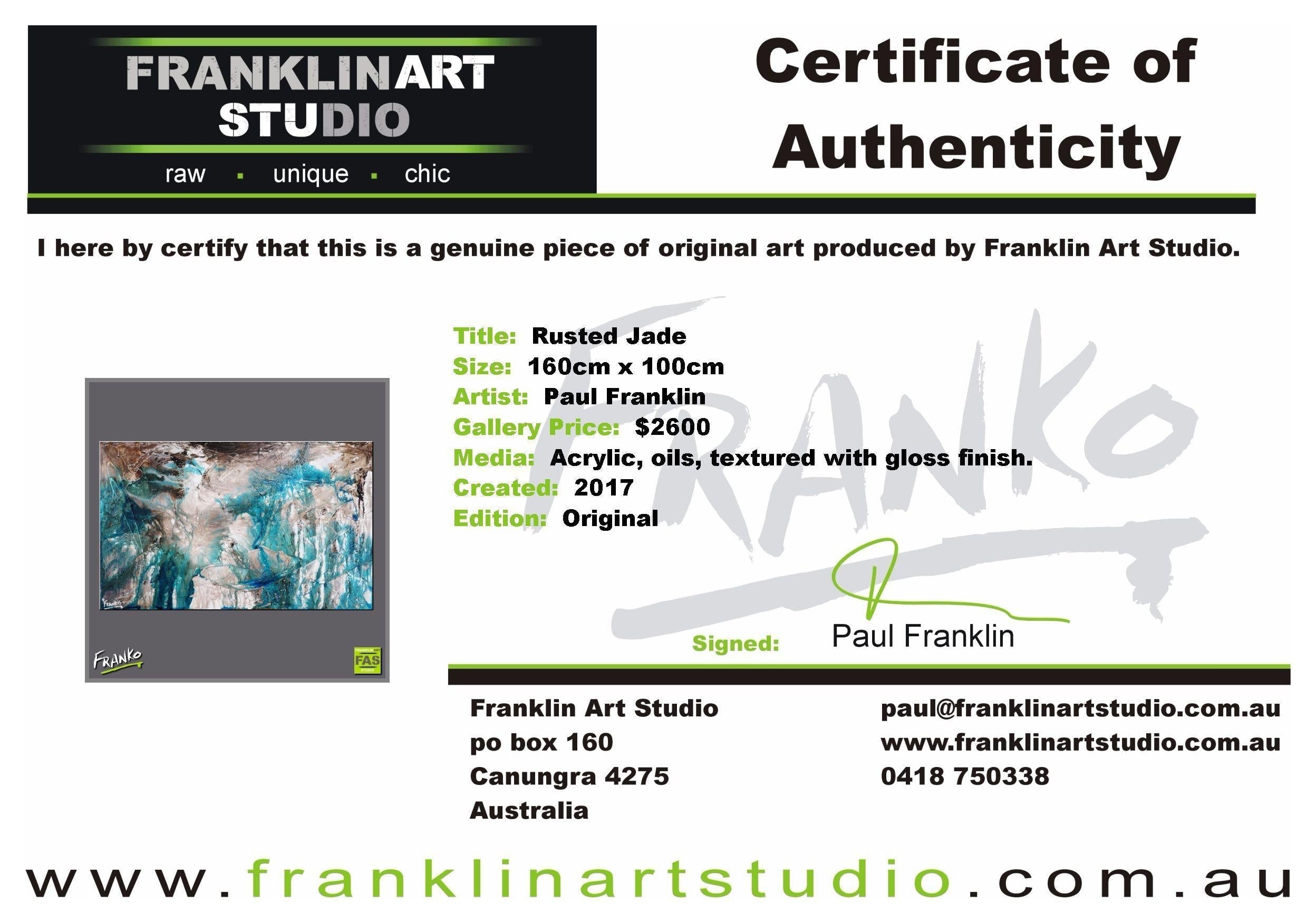 Rusted Jade 160cm x 100cm Jade Abstract Painting (SOLD)-abstract-[Franko Artist]-[Cheryl]-[Wendy]-[Gabriela]-Franklin Art Studio