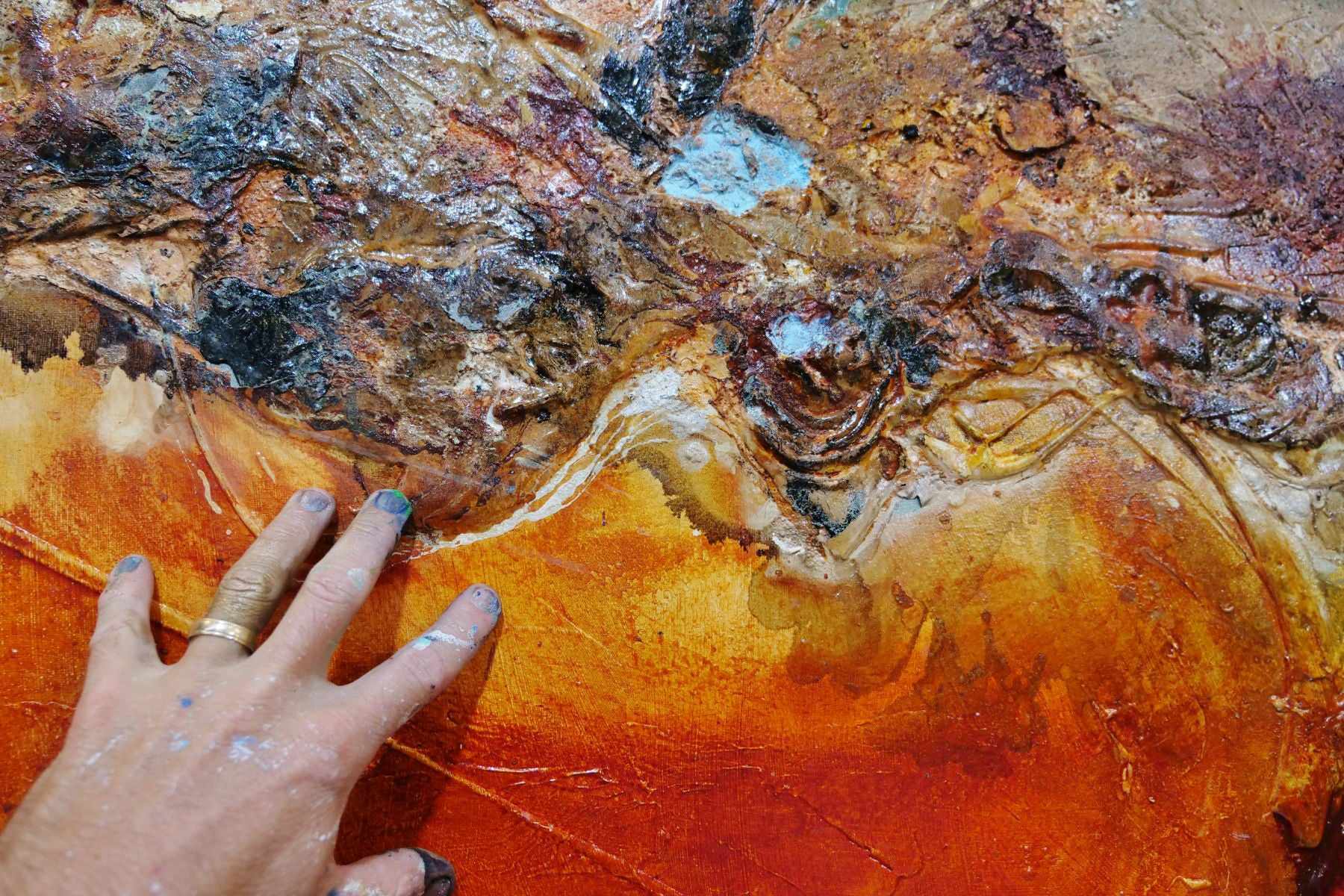 Rusted Landscape 160cm x 100cm Sienna Textured Abstract Painting (SOLD)