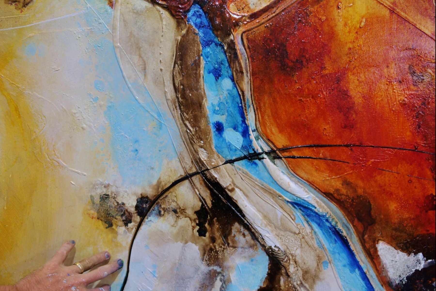 Rusted Landscape 160cm x 100cm Sienna Textured Abstract Painting (SOLD)-Abstract-[Franko]-[Artist]-[Australia]-[Painting]-Franklin Art Studio