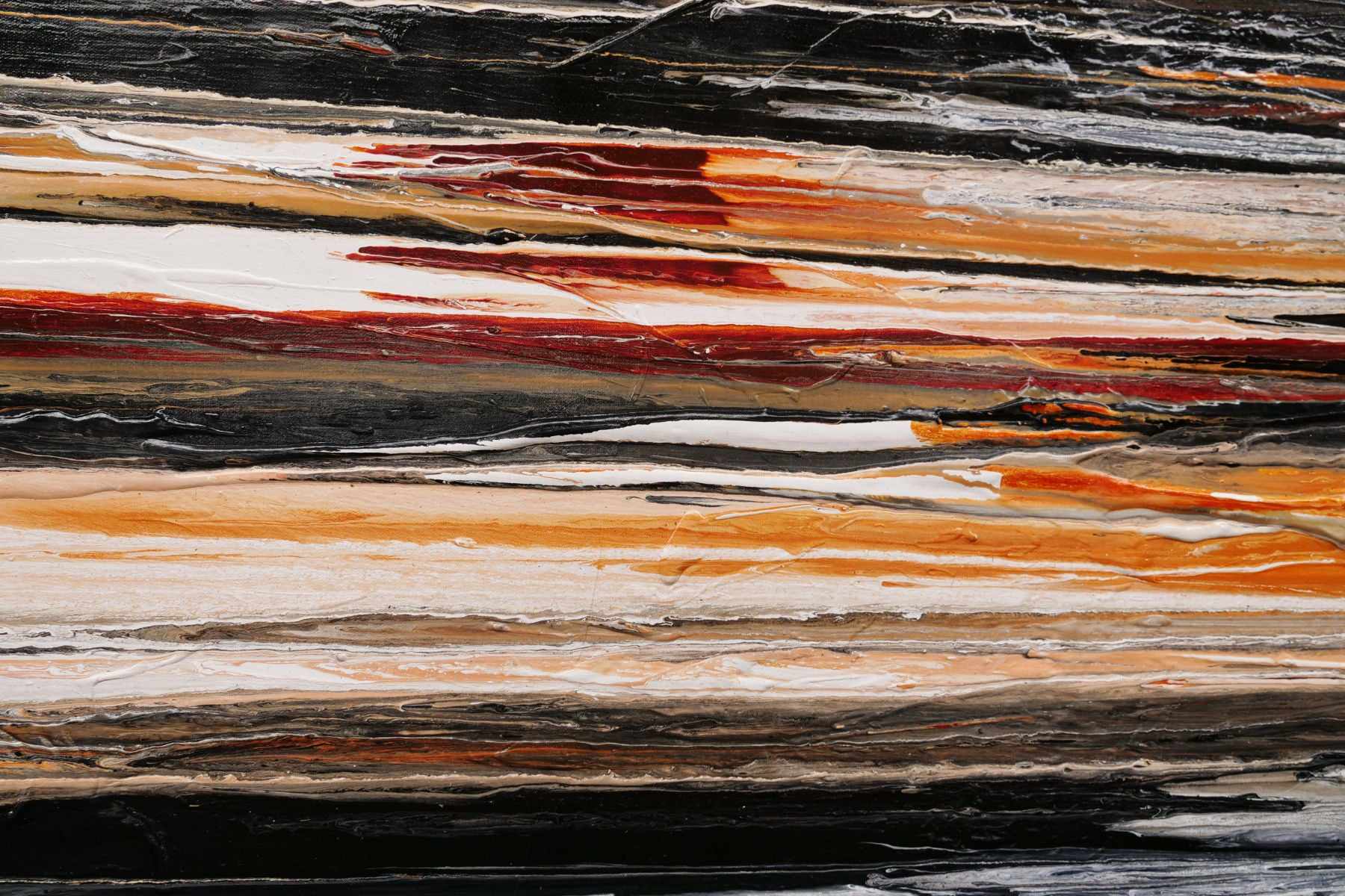 Rusted Landscape 200cm x 80cm Black White Brown Textured Abstract Painting (SOLD)