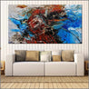 Rusted Overland 190cm x 100cm Blue Orange Textured Abstract Painting (SOLD)-Abstract-Franko-[huge]-[Australian]-[best Selling]-Franklin Art Studio