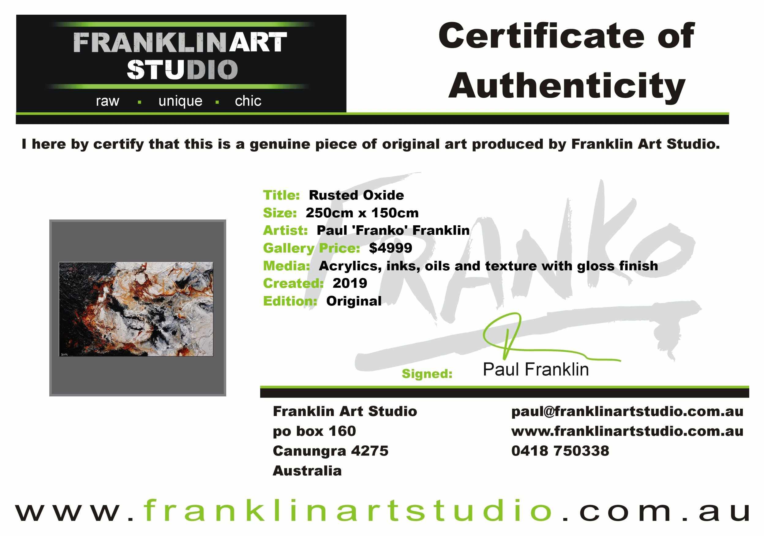 Rusted Oxide 250cm x 150cm Black Brown White Textured Abstract Painting (SOLD)-Abstract-[Franko Artist]-[Cheryl]-[Wendy]-[Gabriela]-Franklin Art Studio