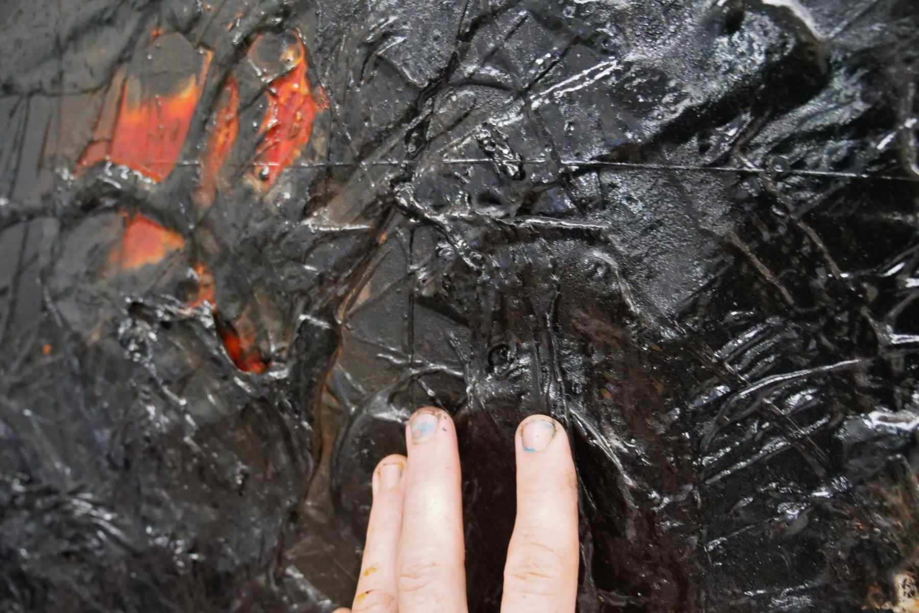 Rusted Oxide 250cm x 150cm Black Brown White Textured Abstract Painting (SOLD)-Abstract-[Franko]-[Artist]-[Australia]-[Painting]-Franklin Art Studio