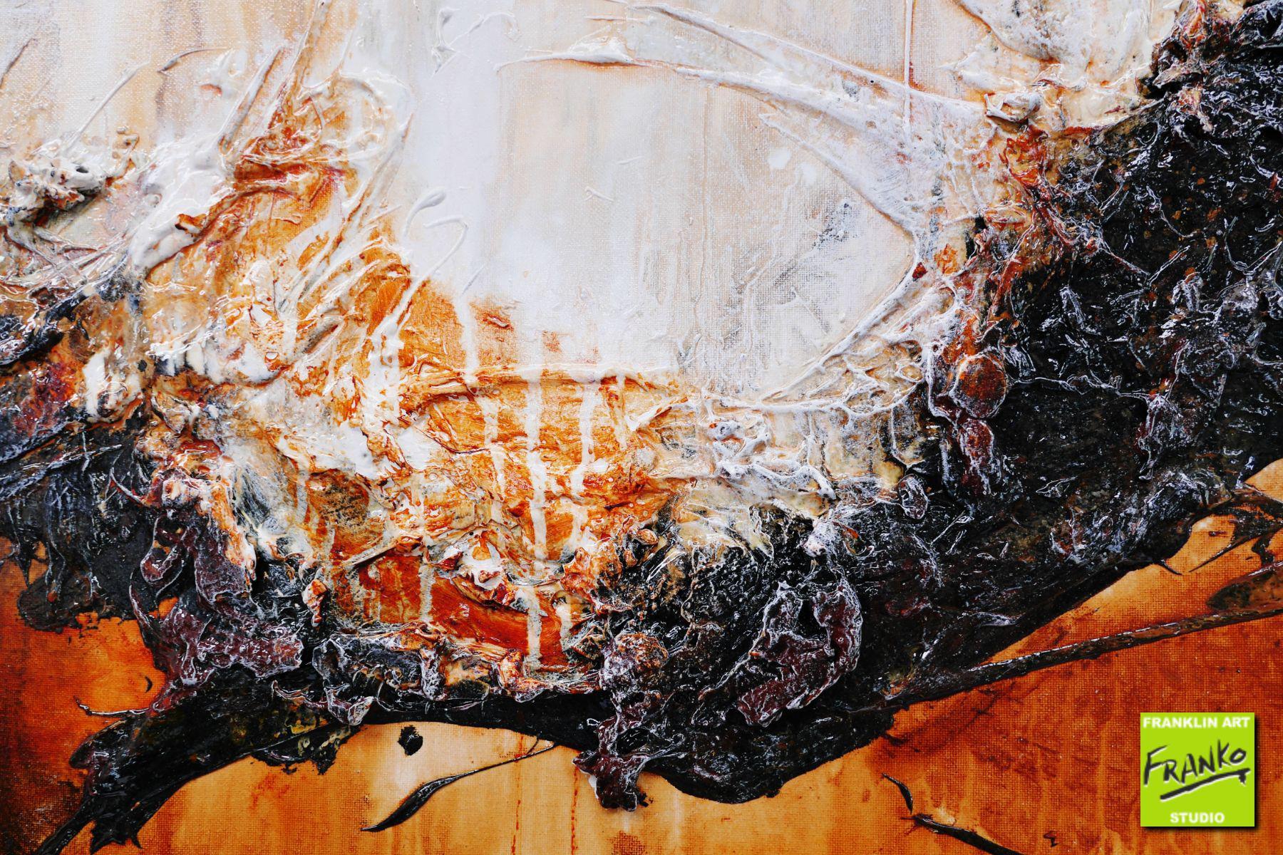 Rusted Superstar 190cm x 100cm White Brown Textured Abstract Painting (SOLD)