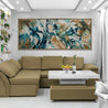 Rusting Honey 240cm x 100cm Rust Teal Textured Abstract Painting (SOLD)-Abstract-[Franko Artist]-[Gold Coast]-[Brisbane]-[Huge]-Franklin Art Studio