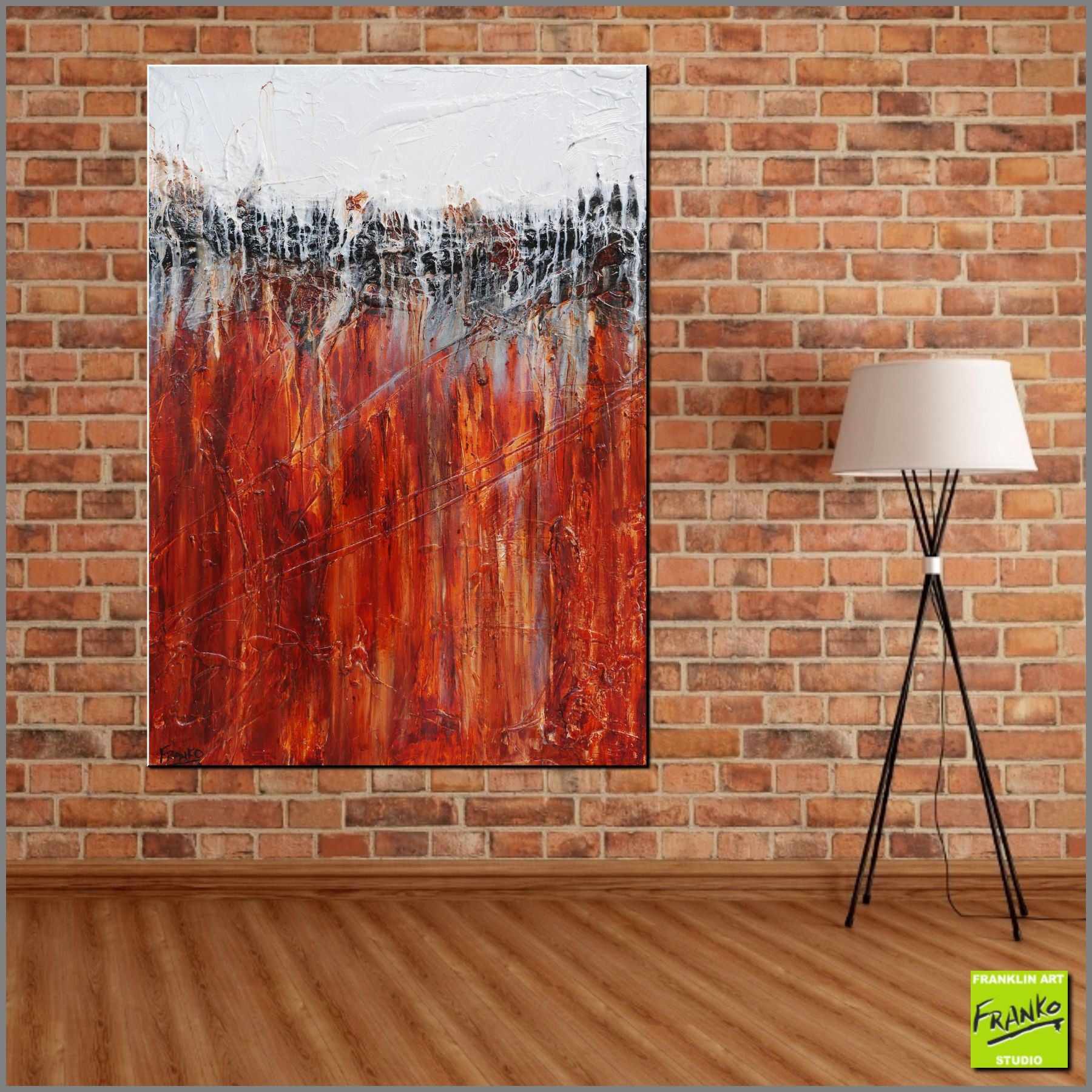 Rusty 140cm x 100cm Brown White Textured Abstract Painting (SOLD)-Abstract-Franko-[Franko]-[huge_art]-[Australia]-Franklin Art Studio
