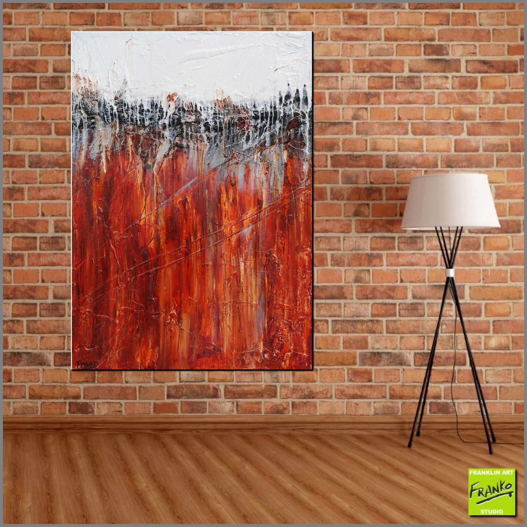 Rusty 140cm x 100cm Brown White Textured Abstract Painting (SOLD)-Abstract-Franko-[huge]-[Australian]-[best Selling]-Franklin Art Studio