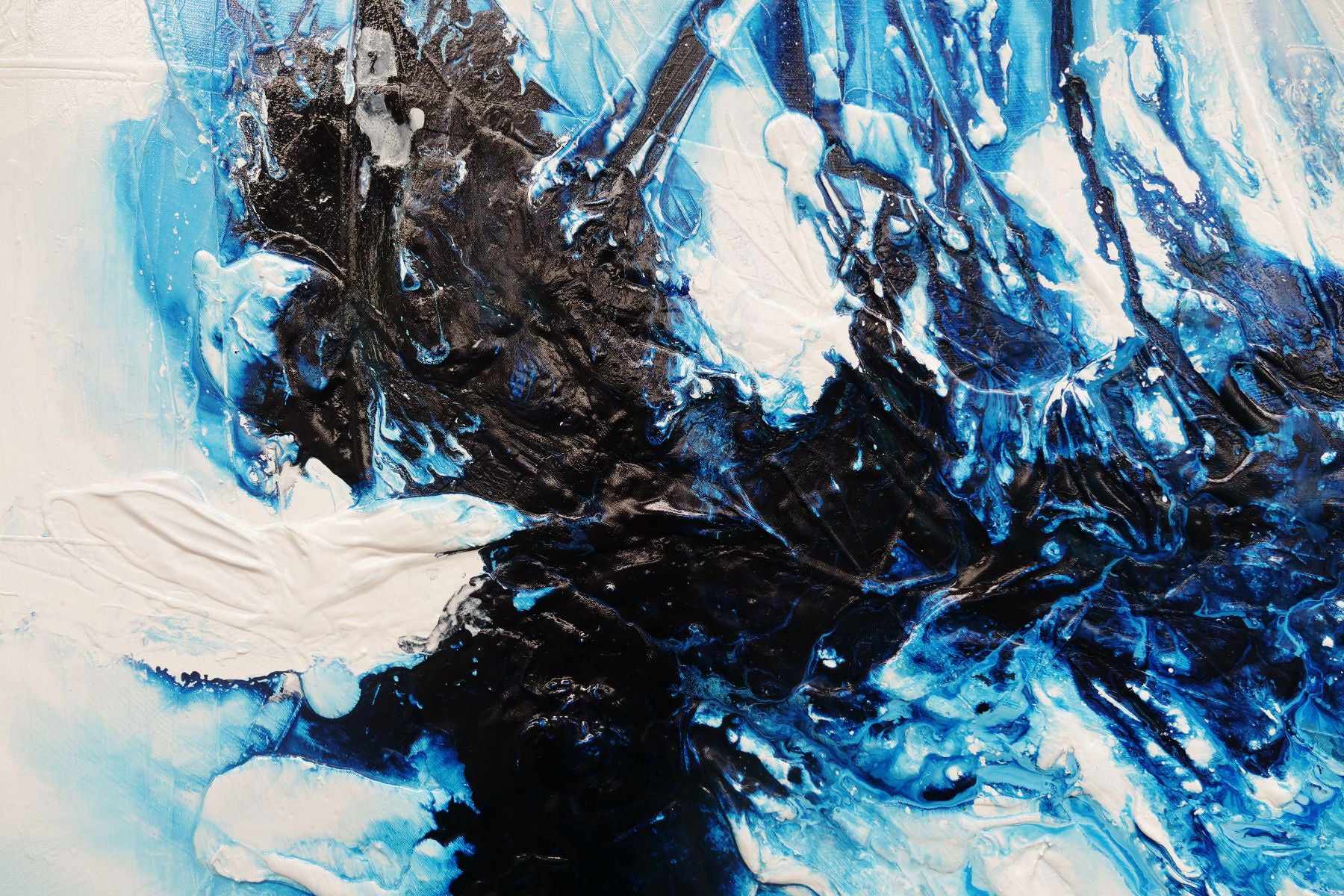 (SOLD KIERA) Hamptons Classic 190cm x 100cm Blue White Textured Abstract Painting (SOLD KIERA)