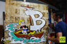 Sail Away 120cm x 120cm Richie Rich Bitcoin (SOLD)-bitcoin themed-Franko-[franko_artist]-[Art]-[interior_design]-Franklin Art Studio