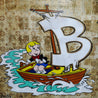Sail Away 120cm x 120cm Richie Rich Bitcoin (SOLD)-bitcoin themed-Franko-[Franko]-[Australia_Art]-[Art_Lovers_Australia]-Franklin Art Studio