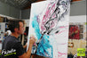 Salmon Moments 75cm x 100cm White Pink Abstract Painting (SOLD)-Abstract-Franko-[franko_artist]-[Art]-[interior_design]-Franklin Art Studio